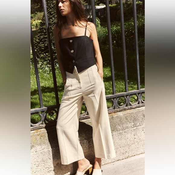 NWT Zara High waisted straight cut pants - Picture 1 of 6
